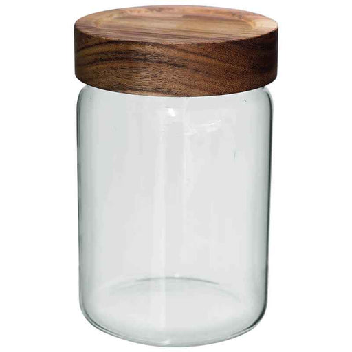 ACACIA GLASS JAR 800ML 15X10CM
