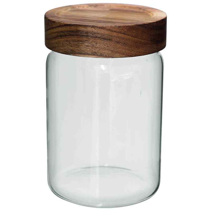ACACIA GLASS JAR 800ML 15X10CM