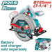 TOTAL TOOLS CORDLESS CIRCULAR SAW 185MM TOTL