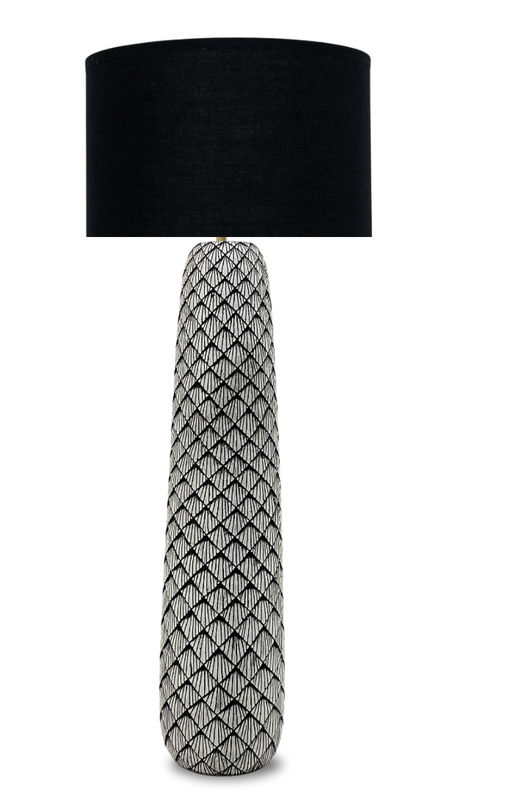 TIGRIS LAMP W/BLACK SHADE NOLDEN BROTHERS WOODEN