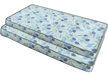 Two floral-patterned mattress toppers stacked on a white background
