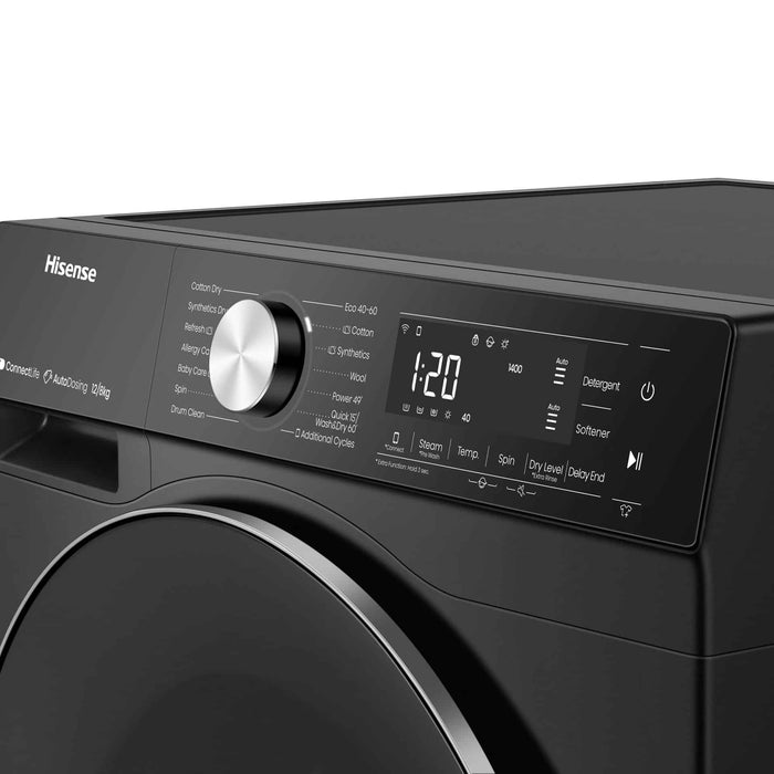 HISENSE 12KG/8KG 5S SERIES WASHER DRYER - PREMIUM BLACK