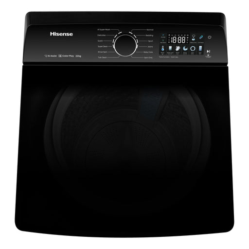 HISENSE 22KG TOP LOADER WASHING MACHINE PREMIUM BLACK HISE
