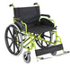 STL-SMWC (N) STEEL MANUAL WHEELCHAIR (BLACK/ GREEN) MAX WEIG STEL