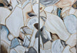 2 PANEL WALL ART SET OF 2 OYSTER WALTZ RESIN W/ GOLD LEAF STUD