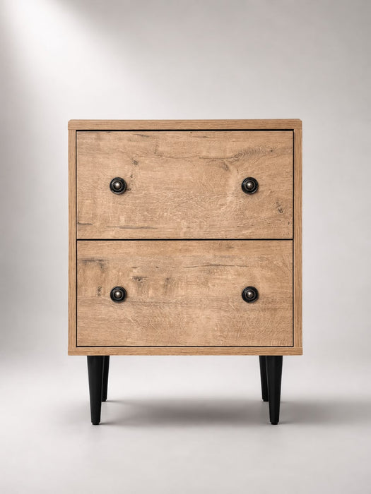 OAK FRAME 2 DRAWER PEDESTAL COOL