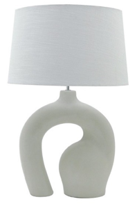 WHITE PANGOLIN LAMP WITH WHITE SHADE NOLDEN BROTHERS WOODEN