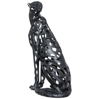 BLACK CHEETAH 43CM SCULPTURED TRAN