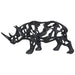 BLACK RHINO SCULPTURED 50X22X14CM TRAN