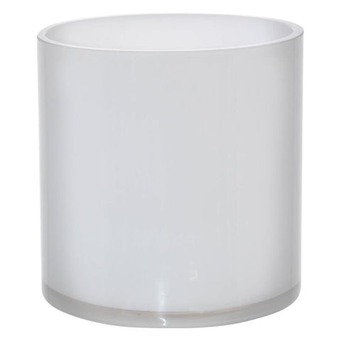 Round Cylinder Vase White TRANS NATAL CUT GLASS