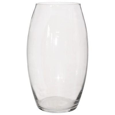 BARREL VASE 30CM TRAN