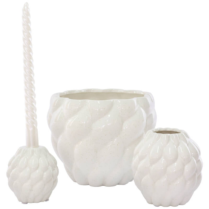 BIALY WHITE CANDLE HOLDER 9CM TRAN