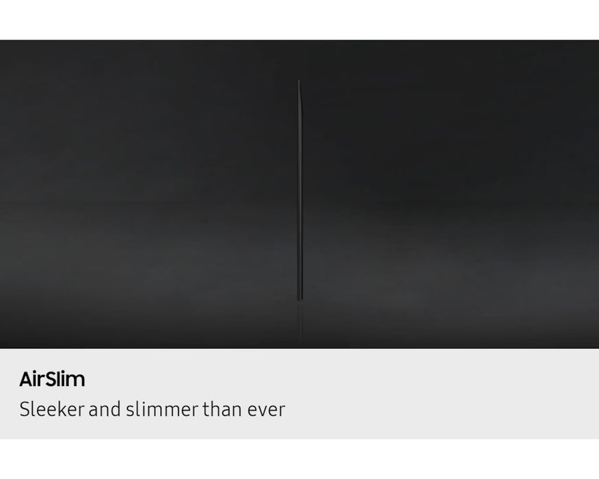Thin black strip on a dark background with 'AirSlim' branding.