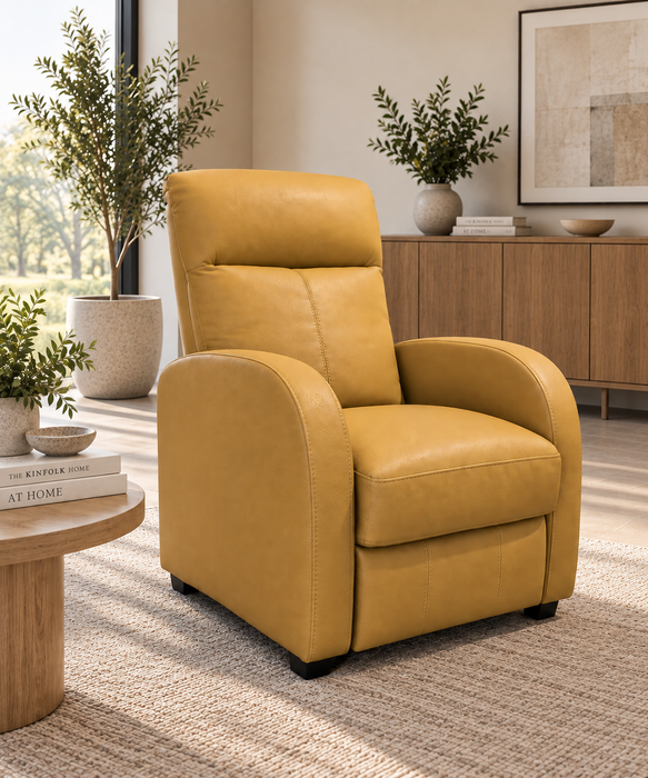BARKLEY PUSHBACK RECLINER SAFFIANA TOFFEE CARAMEL ALPI