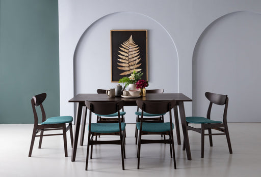 7 PCE CUBIST DINING ROOM SUITE PISTACHIO HINLIM FURNITURE