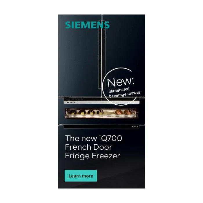 SIEMENS IQ700 458L BLACK GLASS FRENCH DOOR FRIDGE SIEM