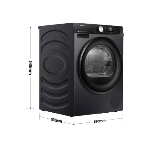HISENSE 9KG HEAT PUMP TUMBLE DRYER - PREMIUM BLACK HISE