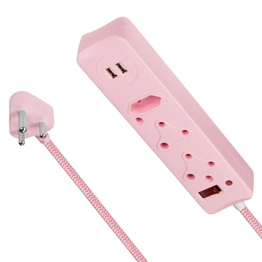 SWITCHED 3 WAY MEDIUM SURGE 0.5M MULTIPLUG PINK ROBIATI DISTRIBUTION C
