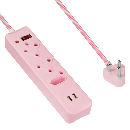 SWITCHED 3 WAY MEDIUM SURGE 0.5M MULTIPLUG PINK ROBIATI DISTRIBUTION C