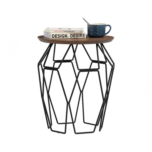 NANO SIDE TABLE COCOA & METAL HINLIM FURNITURE