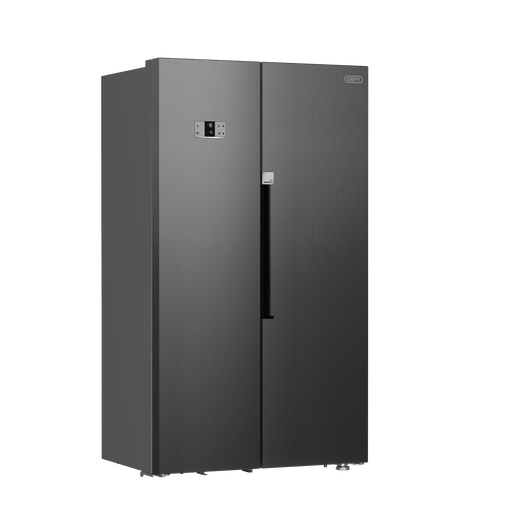 Defy side by side fridge 618L inox front view