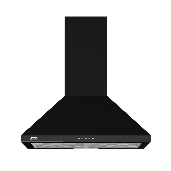 DEFY 600 CHIMNEY COOKERHOOD BLACK DEFY