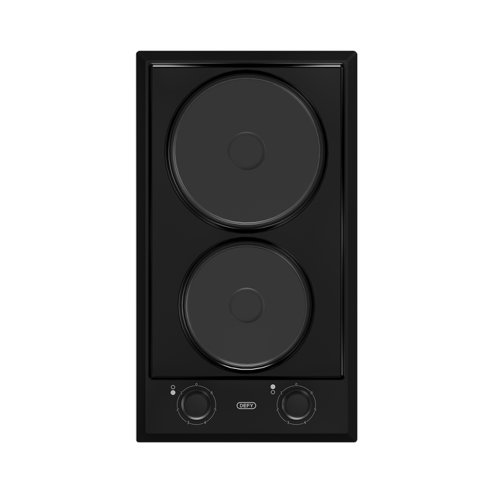 Defy 2 plate electric hob black built in design