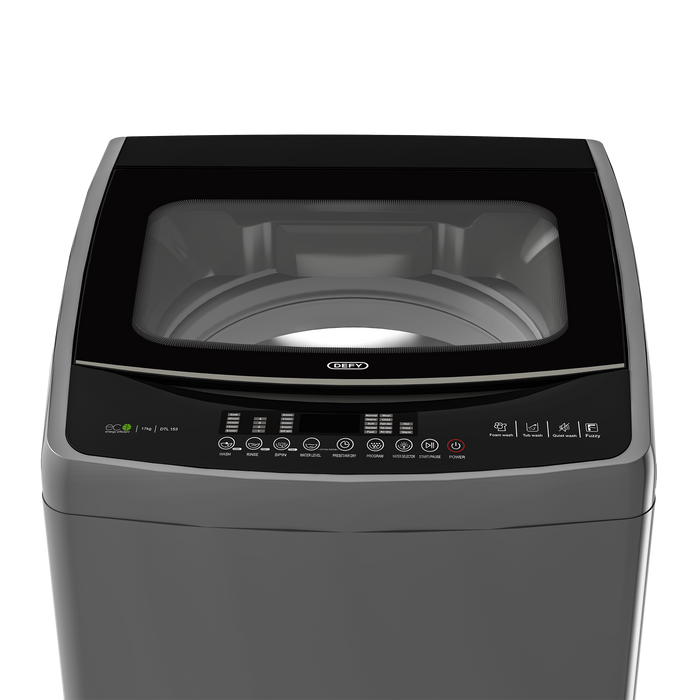 Gray Defyi washing machine on a white background