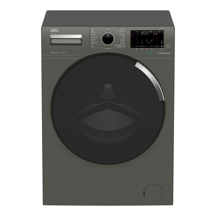Defy washing machine Manhattan grey sleek design