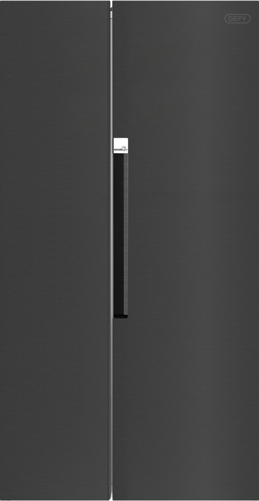 Defy side by side fridge freezer dark inox front view