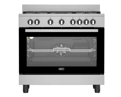 DEFY 90CM FREESTANDING GAS/ELECTRIC STOVE SILVER DEFY