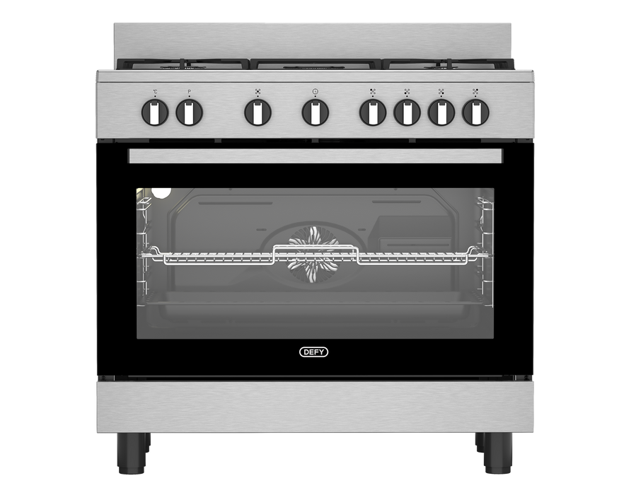 DEFY 90CM FREESTANDING GAS/ELECTRIC STOVE SILVER DEFY