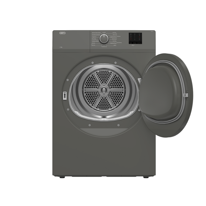 Defy 8kg tumble dryer Manhattan grey front view