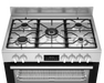 Beko 90cm stove with wok burner and cast iron supports