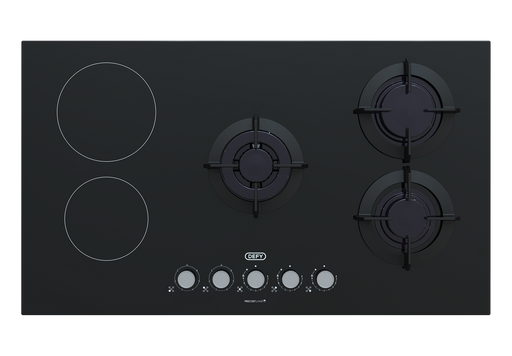 DEFY 90CM HYBRID 3 BURNER GAS 2 PLATE CERAMIC HOB DEFY