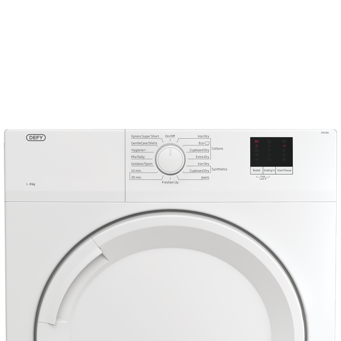 Defy 8kg tumble dryer air vented front view