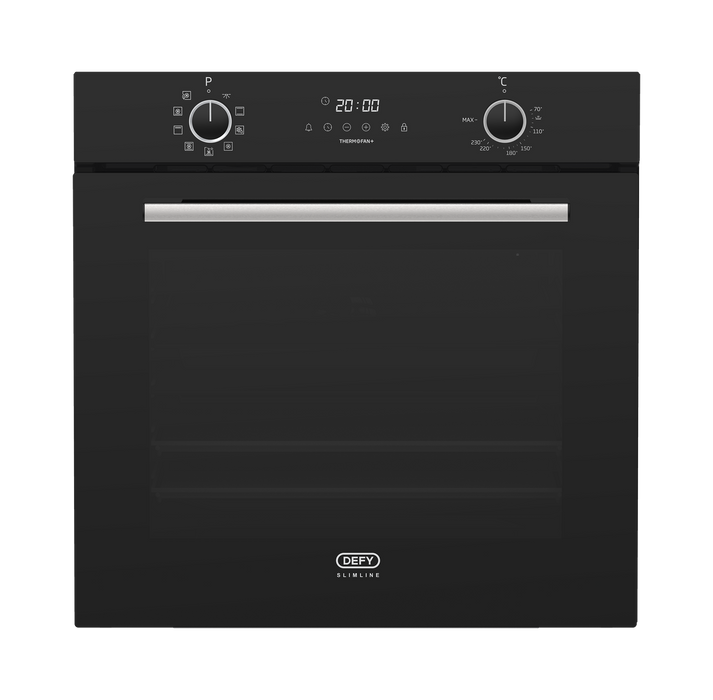 DEFY 60CM BUILT-IN OVEN WITH THERMOFAN+ BLACK DEFY
