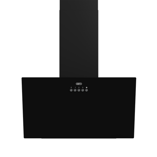 Defy 60cm inclined cooker hood black glass design
