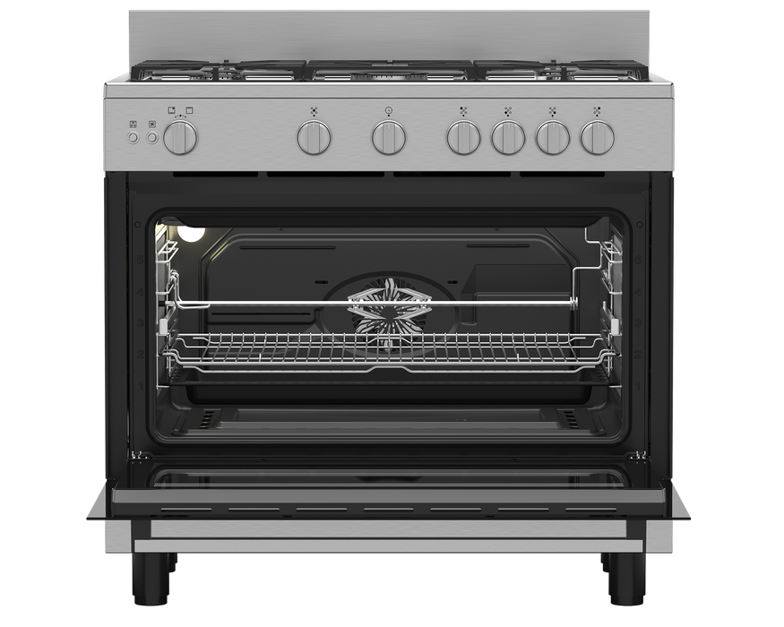 DEFY 90CM FULL GAS RANGE COOKER SILVER INOX DEFY