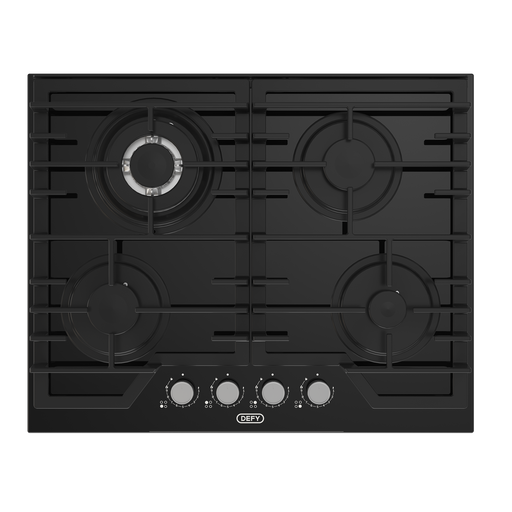 Defy 65cm gas on glass hob black DHG614
