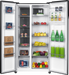 Beko 521L fridge open showing shelves and freezer compartments