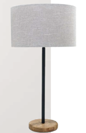 PAJERO LAMP WITH SHADE LIGHT GREY NOLDEN BROTHERS WOODEN