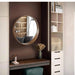 MIRROR ROUND WALNUT RUBBER WOOD PARA