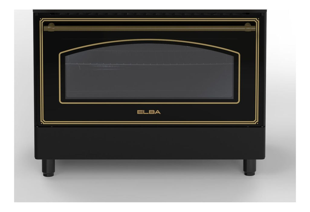ELBA RUSTIC 90CM 5BRNR GAS/ELEC STOVE BLACK ELBA