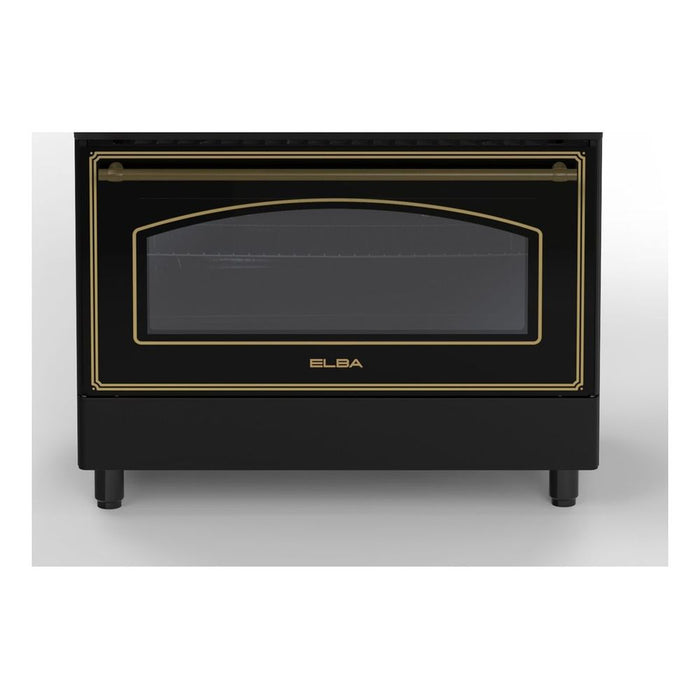 ELBA RUSTIC 90CM 5BRNR GAS/ELEC STOVE BLACK ELBA