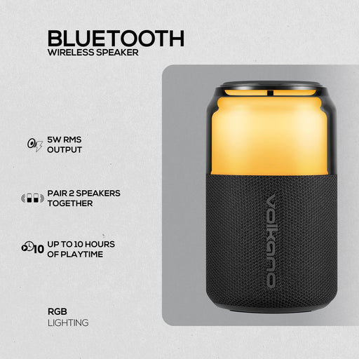VOLKANO NEPTUNE BLUETOOTH WIRELESS SPEAKER - BLACK VOLK