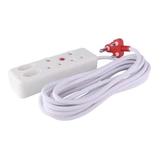 SWITCHED 4 WAY MEDIUM SURGE 5M EXTENSION LEAD WHIT SWIT