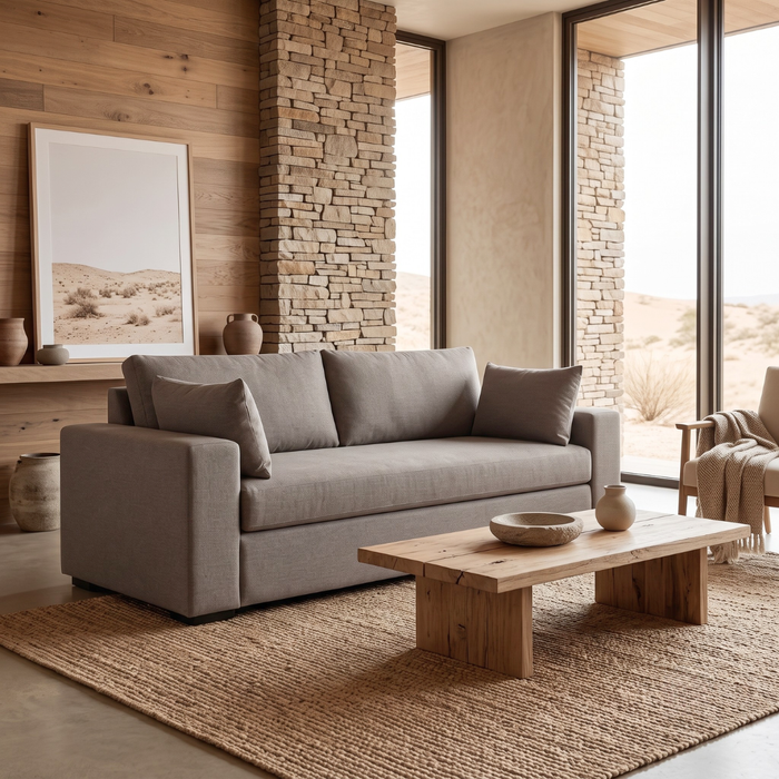 ZUVA 3 DIV COUCH - WOVEN MOCHA FABRIC ZORO