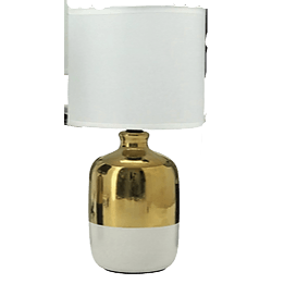 WHITE & GOLD MINI METALLIC LAMP